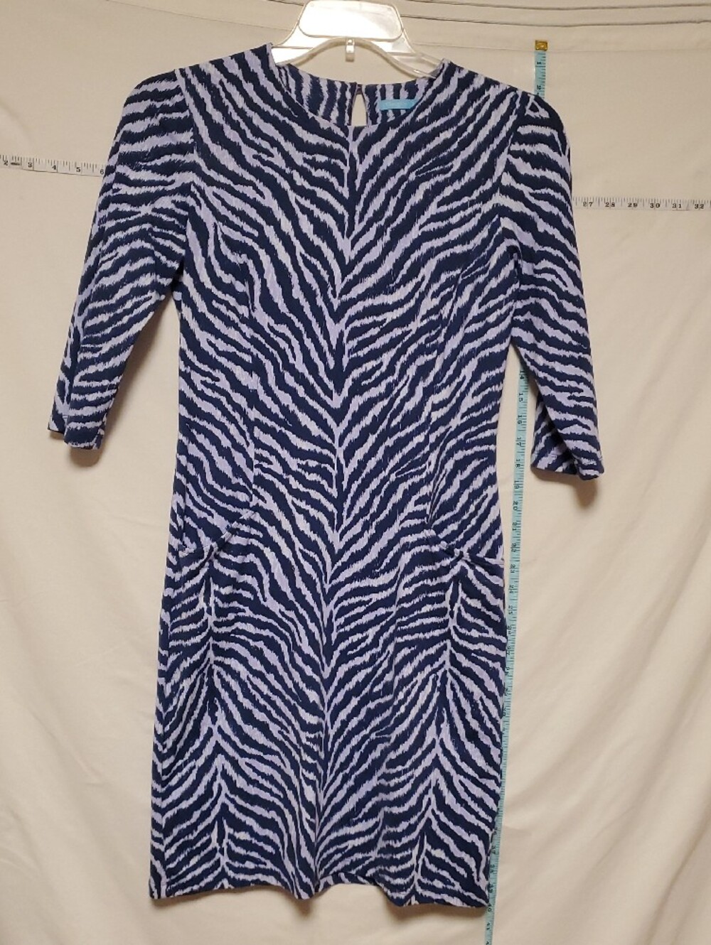J. McLaughlin Blue White Zebra Long Sleeve Catalina Cloth Sm Vacation Nautical